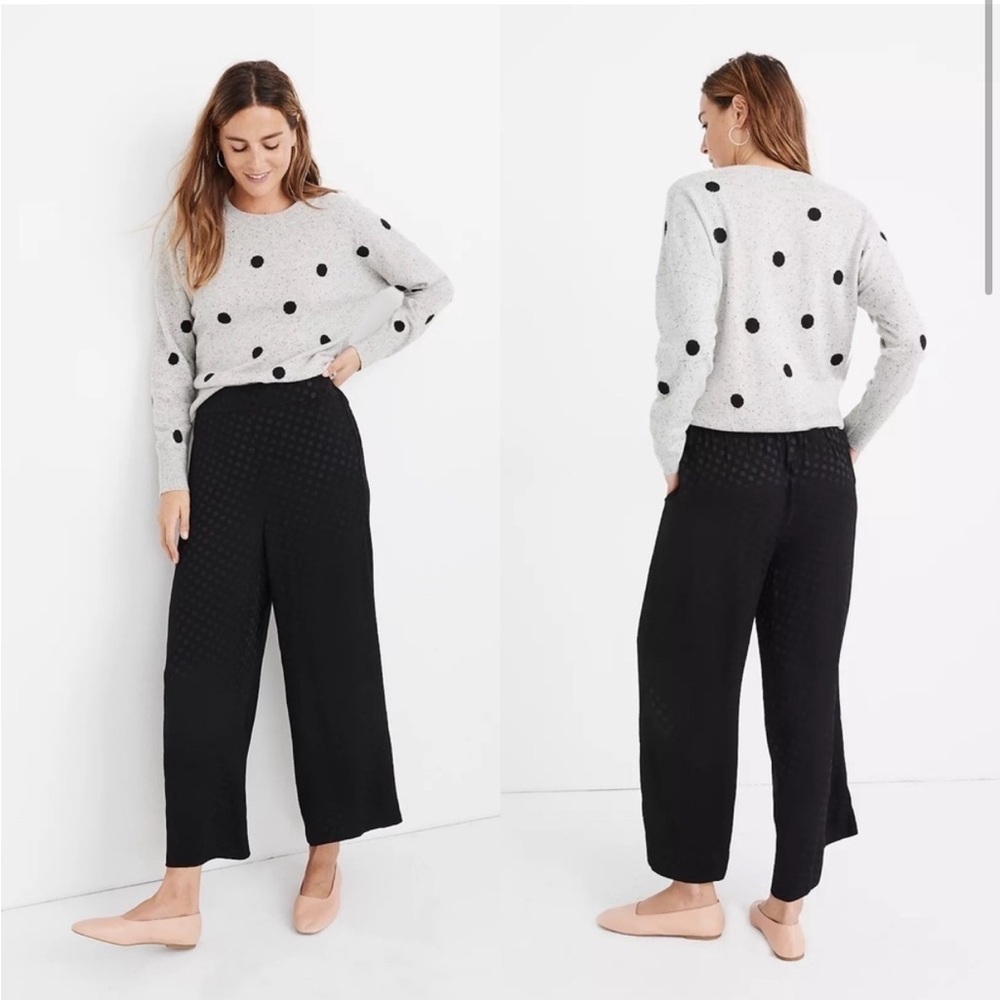 Madewell Drapey Jacquard Huston Pull-On‎ Polka Dot Crop Pants Women's Size XXS